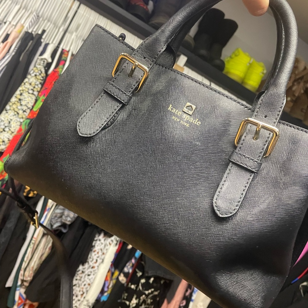 Vintage Kate Spade Black and Gold Satchel